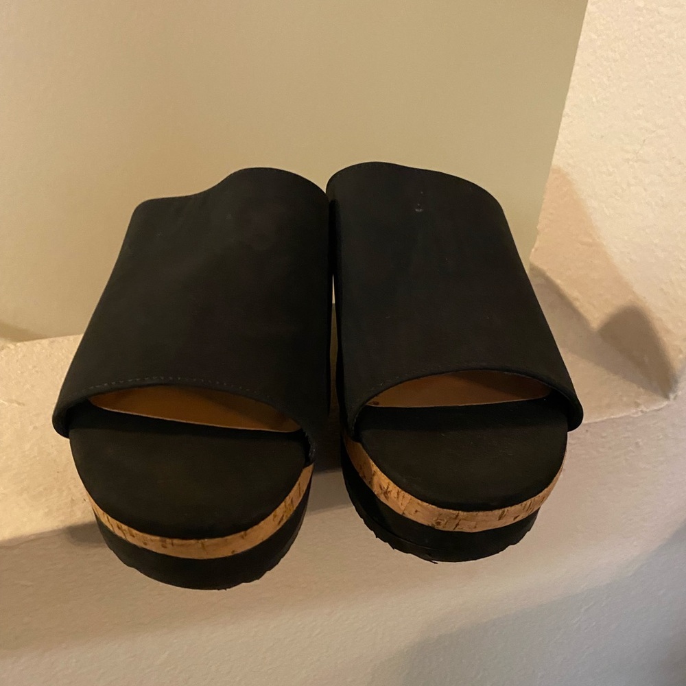 No Boundaries. Black Wedge Slide Sandals. Women’s. Slip On. Size 6. NWOT. - Picture 3 of 7